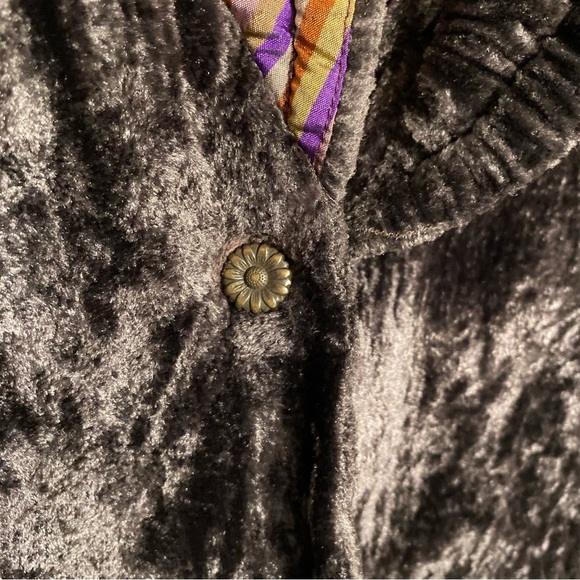 Vintage April Cornell blazer velvet quilted collar bell sleeve 100% Rayon - Picture 6 of 11